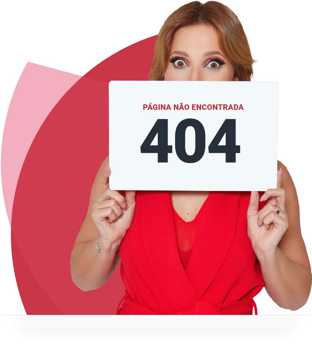 Cristina Ferreira a segurar um sinal que diz erro 404 página não encontrada