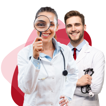 Ilustração de dois médicos